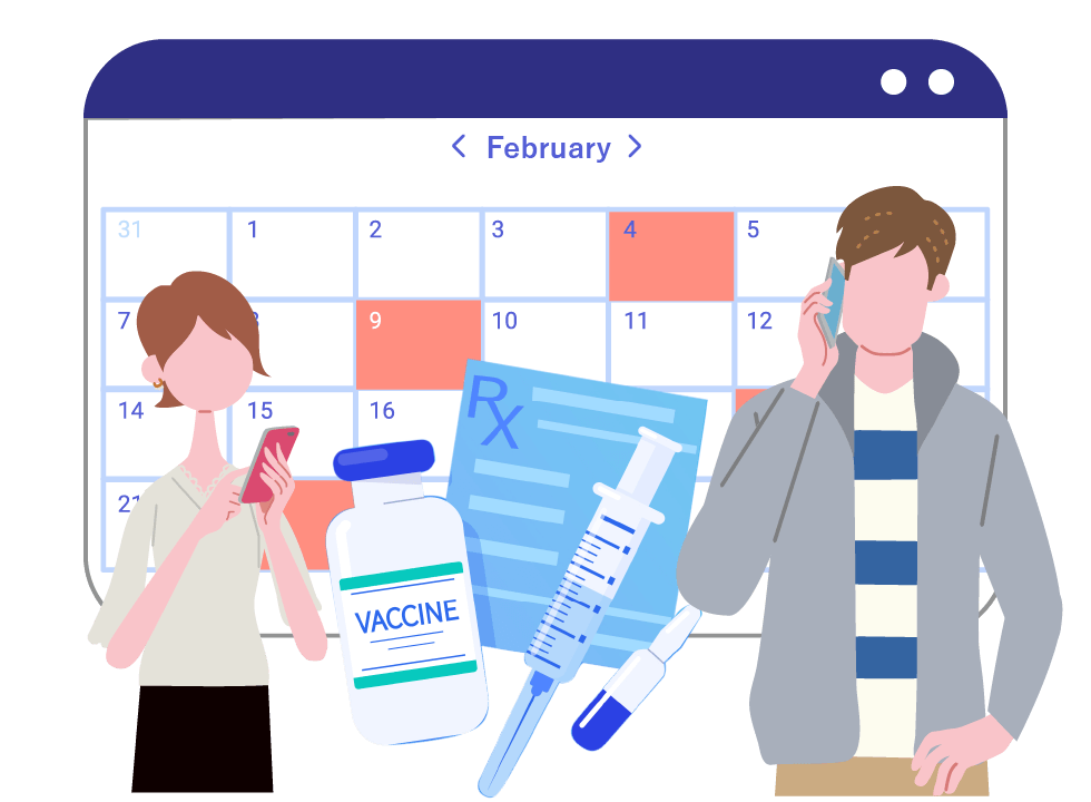 イラスト：web予約と電話予約イメージ