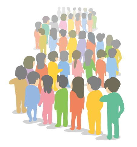 画像：予防接種待ちの行列