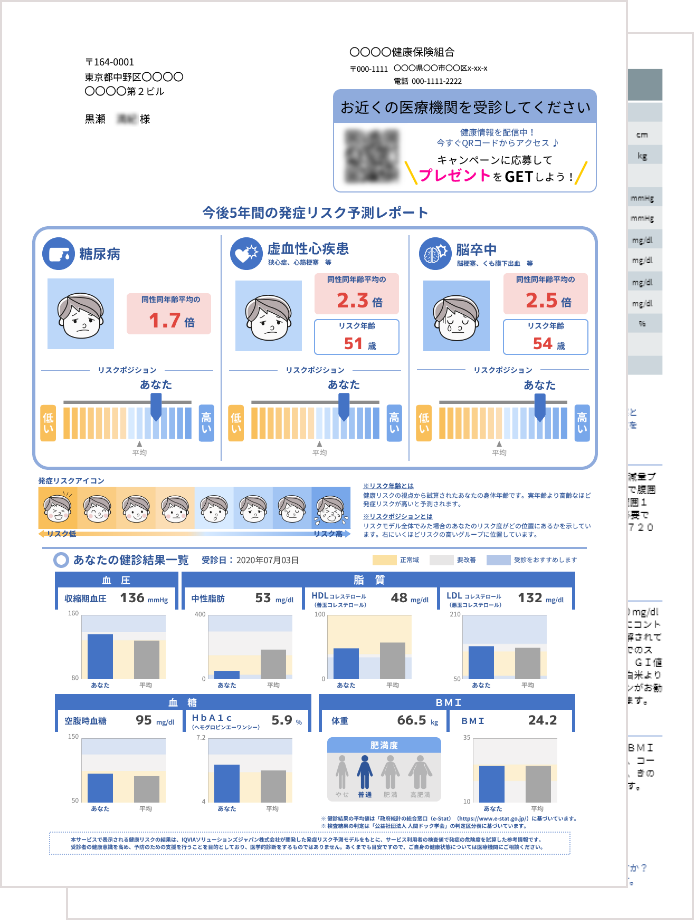 画像：生活習慣病発症リスク予測レポート